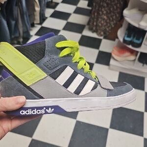 Adidas Gray and Neon Yellow Athletic Shoes